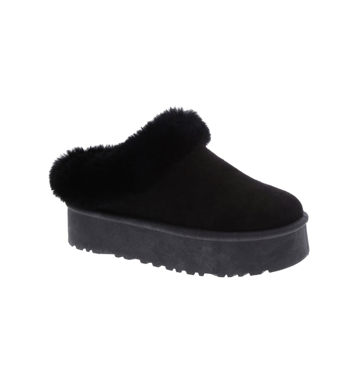 Fluffy Slipper Boots Black